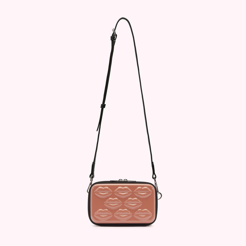 【LULU GUINNESS】 LULU LIPS CABIN ESSENTIALS CROSSBODY BAG Black Lulu Lips Cabin Essentials Crossbody Bag