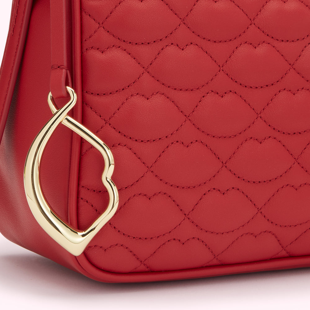 Lulu Guinness | Shagreen Quilted Lip Leather Callie Crossbody Bag