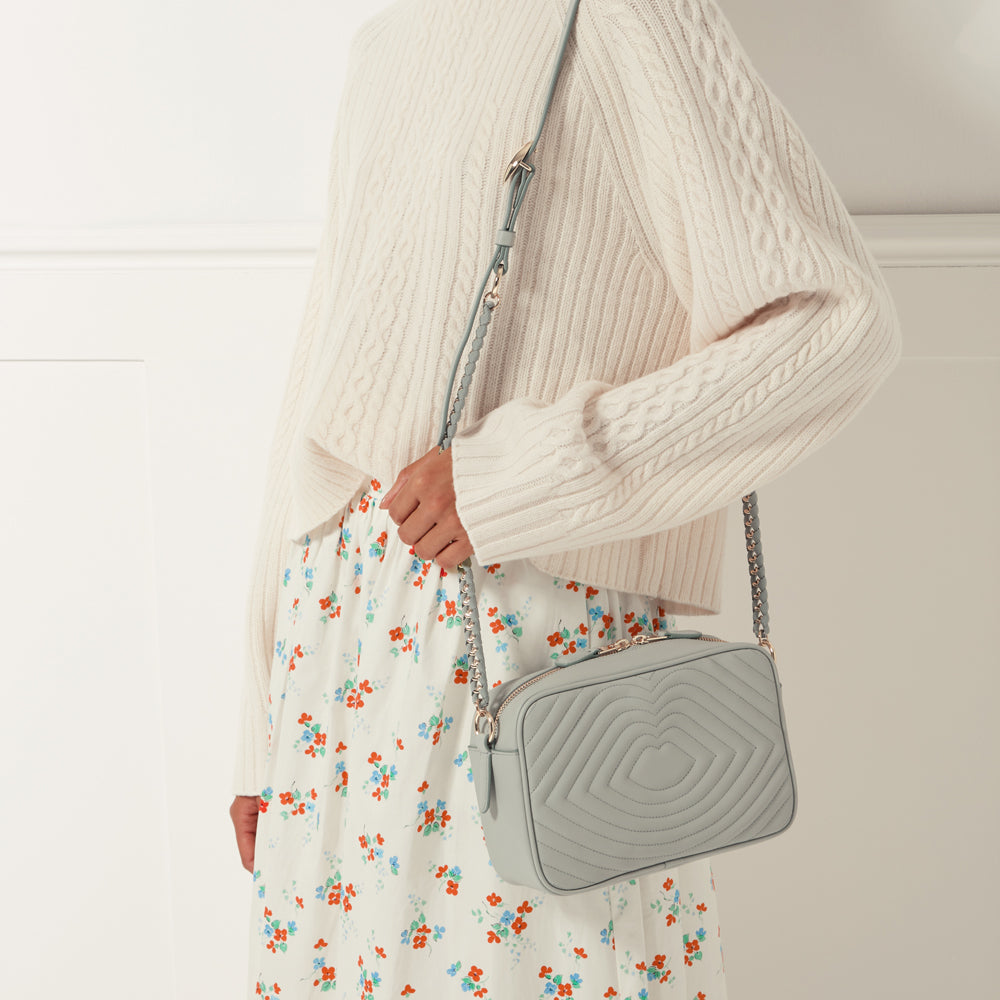 Shagreen Lip Ripple Quilted Leather Bella Crossbody Bag