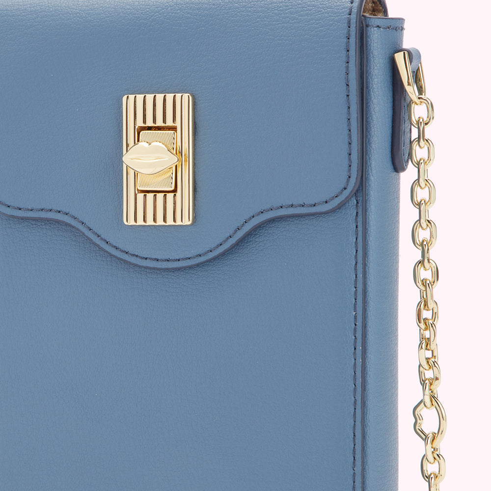 AIRFORCE BLUE LEATHER RITA CROSSBODY MINI BAG