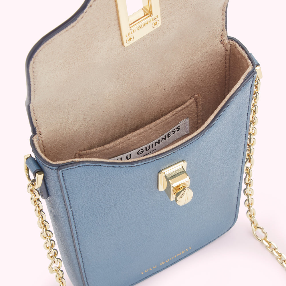 AIRFORCE BLUE LEATHER RITA CROSSBODY MINI BAG