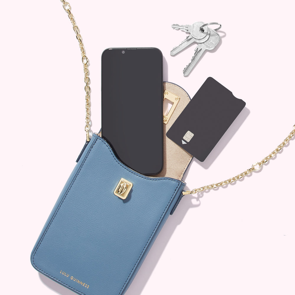 AIRFORCE BLUE LEATHER RITA CROSSBODY MINI BAG