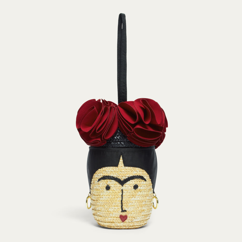 STRAW FRIDA BASKET BAG