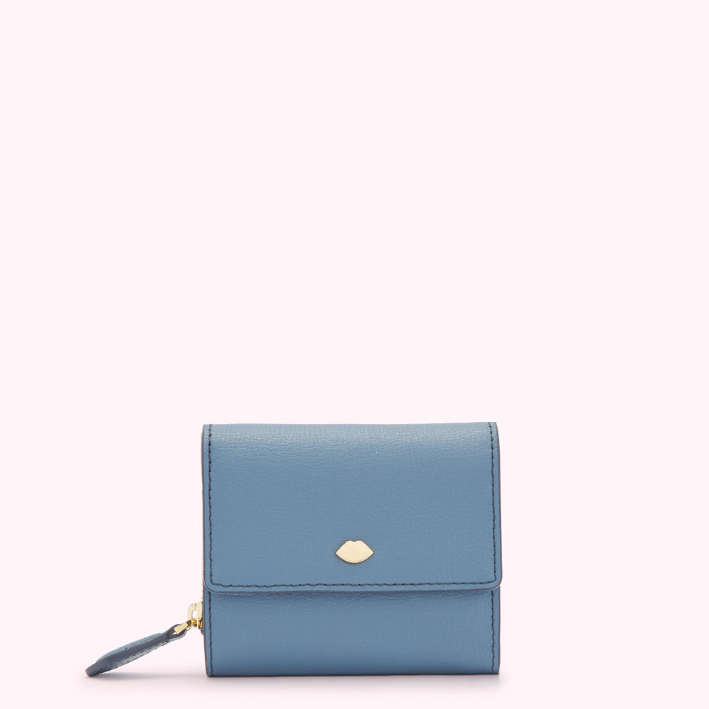 Airforce Blue Leather Jodie Wallet | Lulu Guinness