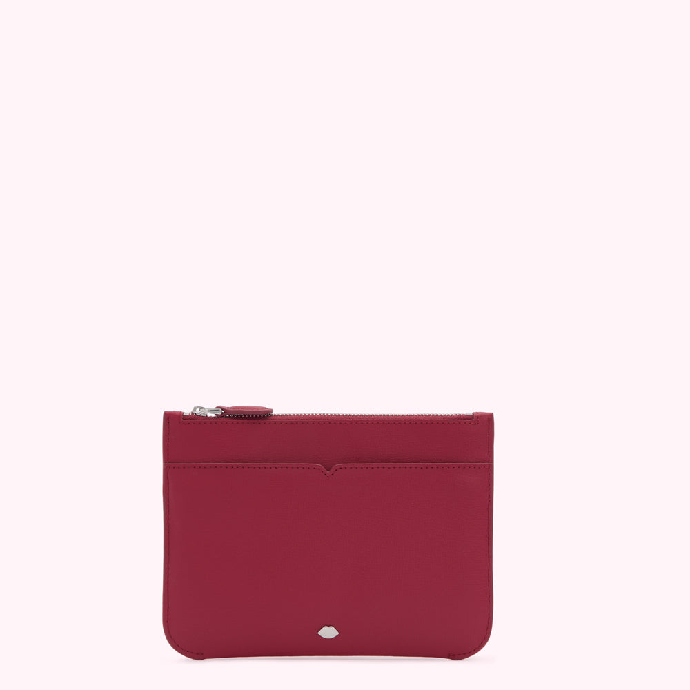 RASPBERRY LEATHER AVA POCHETTE