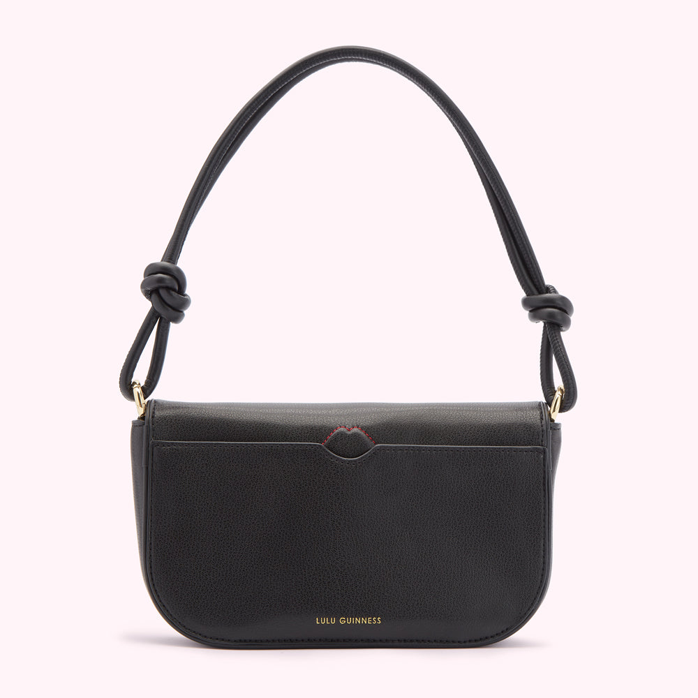 Black Lulu Guinness knotted shoulder bag.
