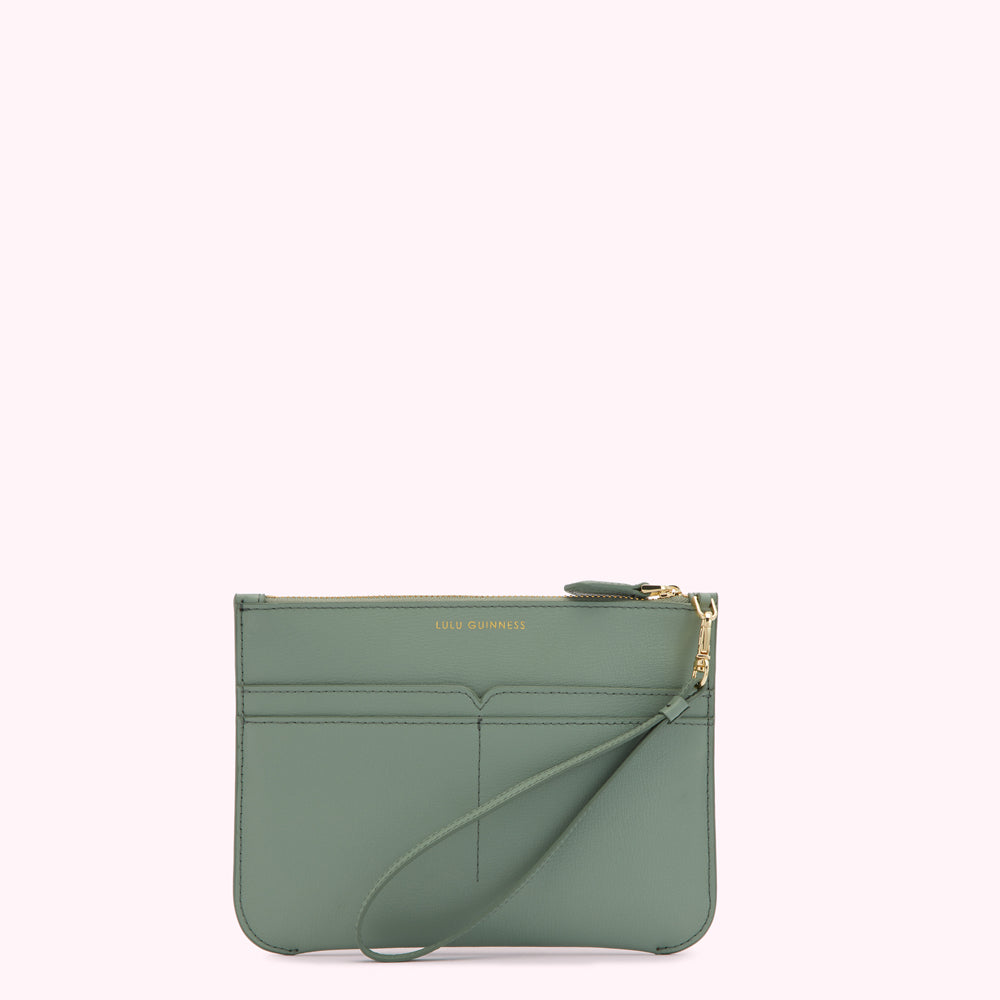 SAGE LEATHER AVA POCHETTE