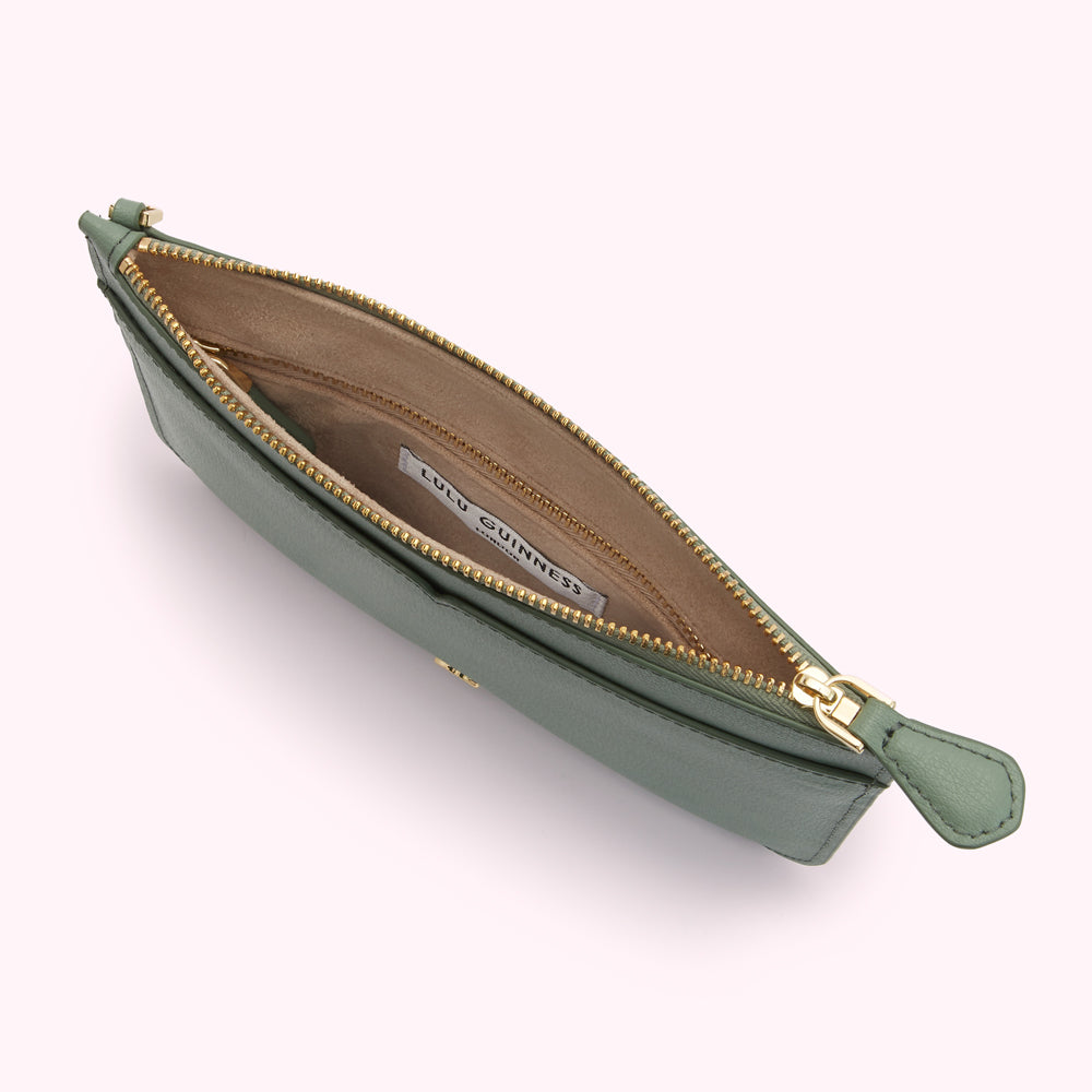 SAGE LEATHER AVA POCHETTE