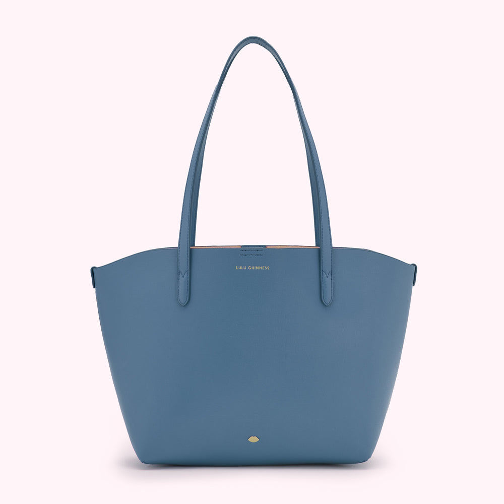AIRFORCE BLUE LEATHER SMALL IVY TOTE BAG