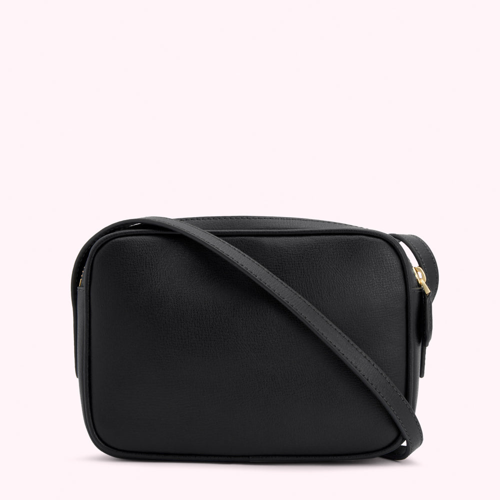 BLACK LEATHER COLE CROSSBODY BAG