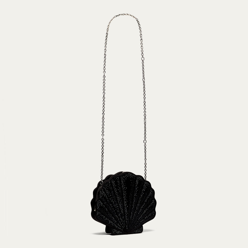 SATIN SHELL CLUTCH SWAROVSKI® CRYSTALS