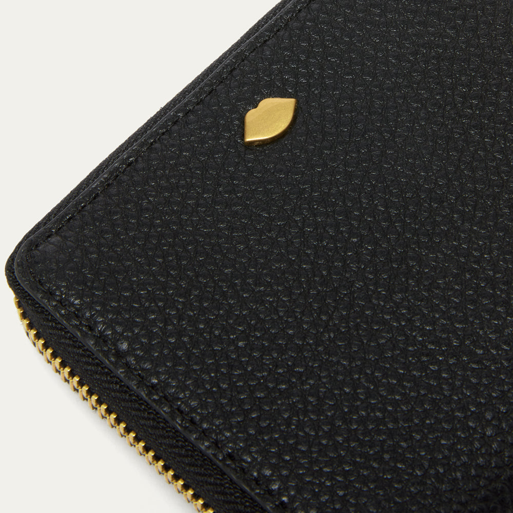 Lulu Red Leather Zip Around Wallet | Lulu Guinness