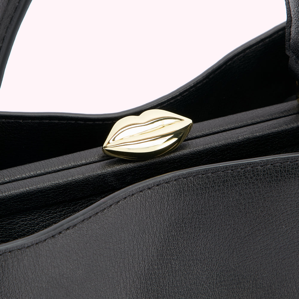 BLACK LEATHER RUBY HANDBAG