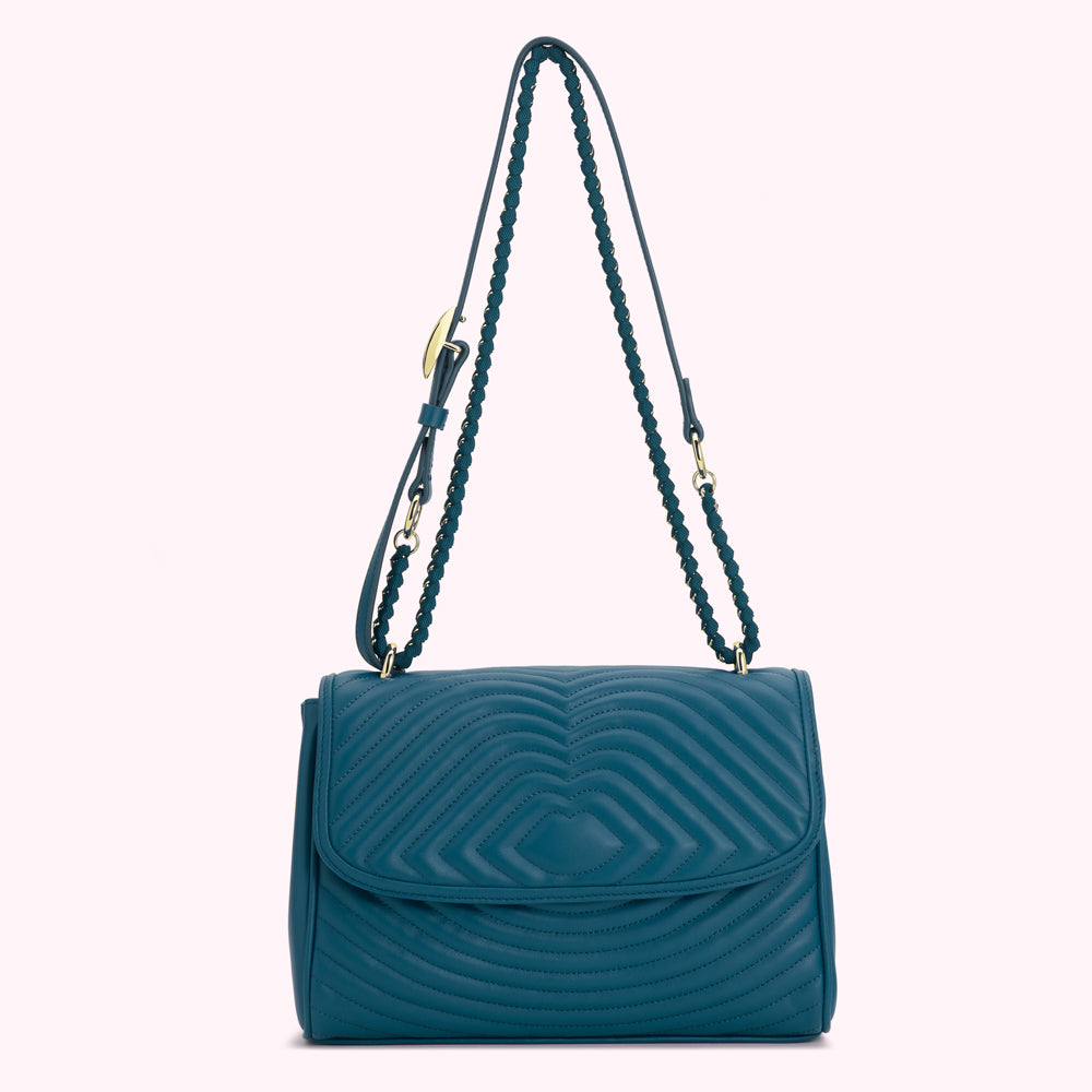 Ink Lip Ripple Quilted Leather Brooke Crossbody Bag