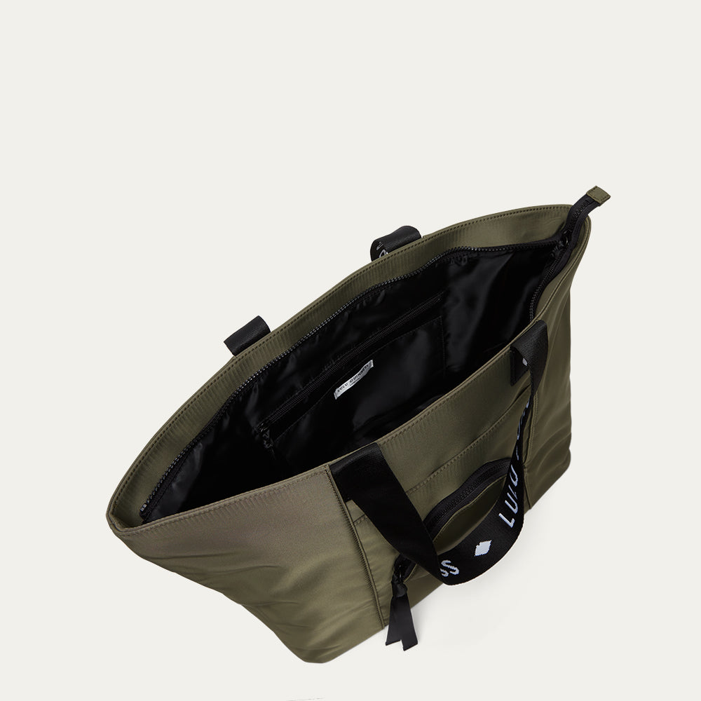 BAY LEAF GREEN NYLON MACY TOTE BAG