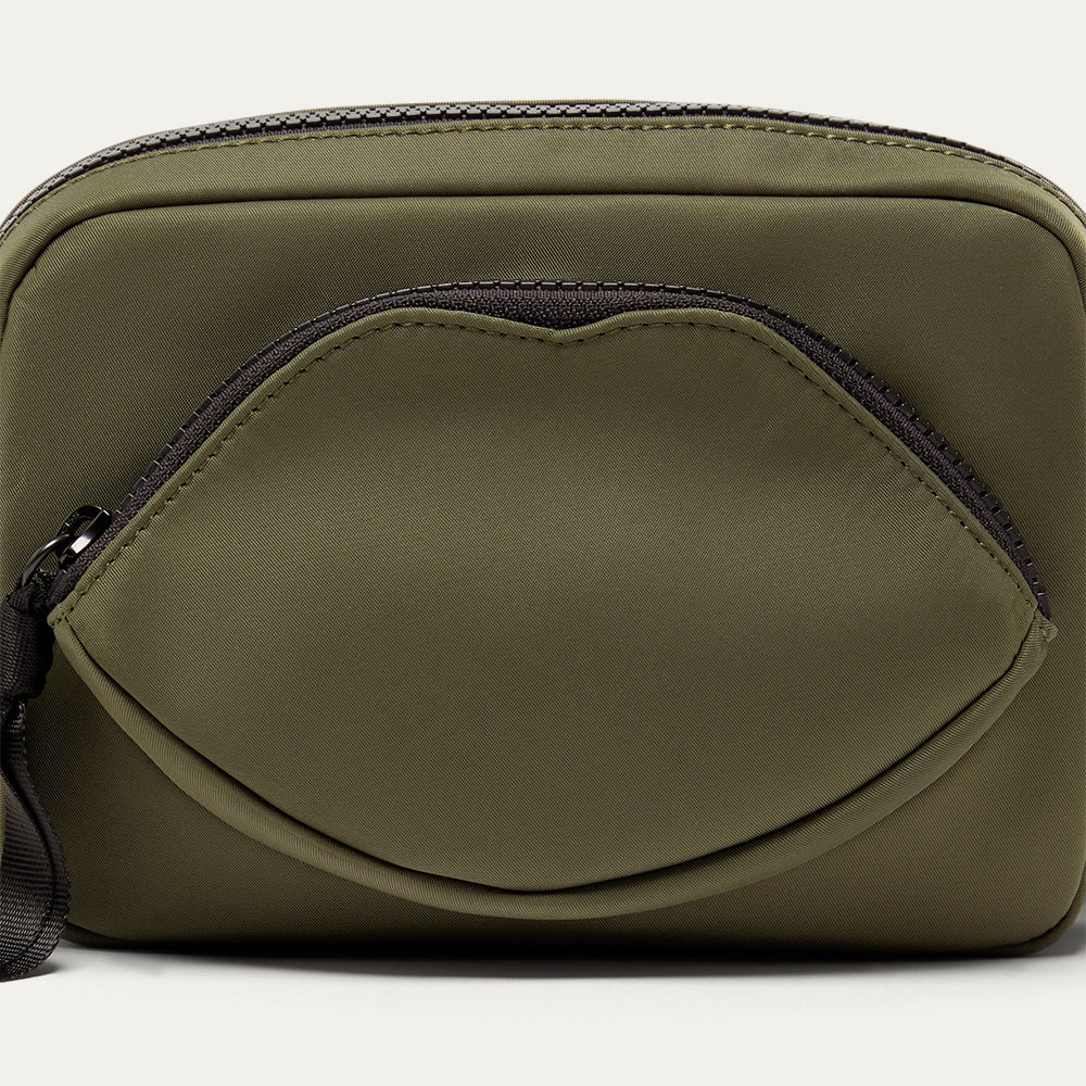 BAY LEAF GREEN NYLON PAM CROSSBODY BAG