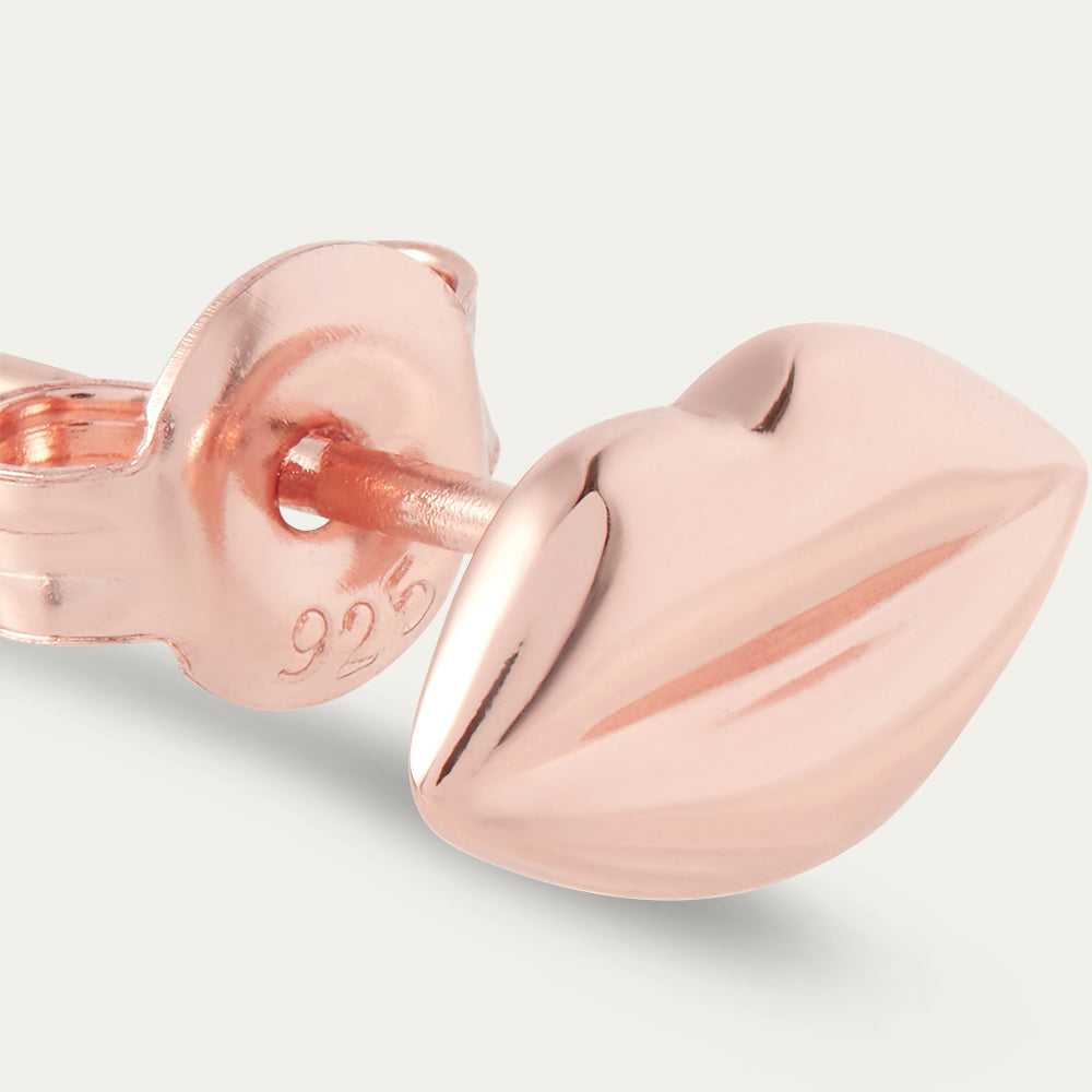 FLURRY OF KISSES TOTE BAG & 14K ROSE GOLD PLATED LUNA LIP STUD EARRINGS
