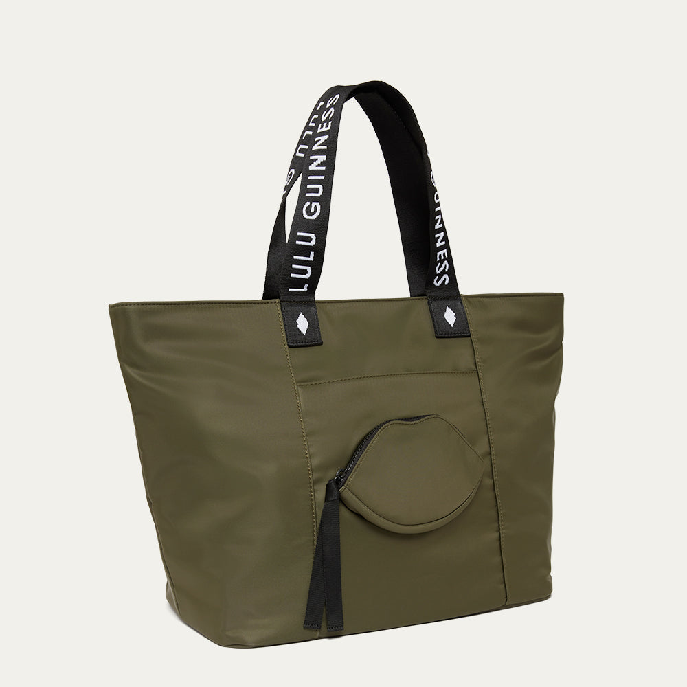 BAY LEAF GREEN NYLON MACY TOTE BAG