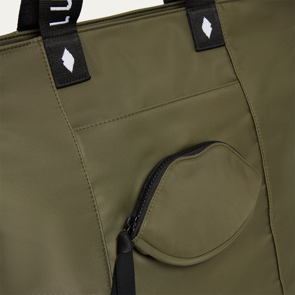 BAY LEAF GREEN NYLON MACY TOTE BAG