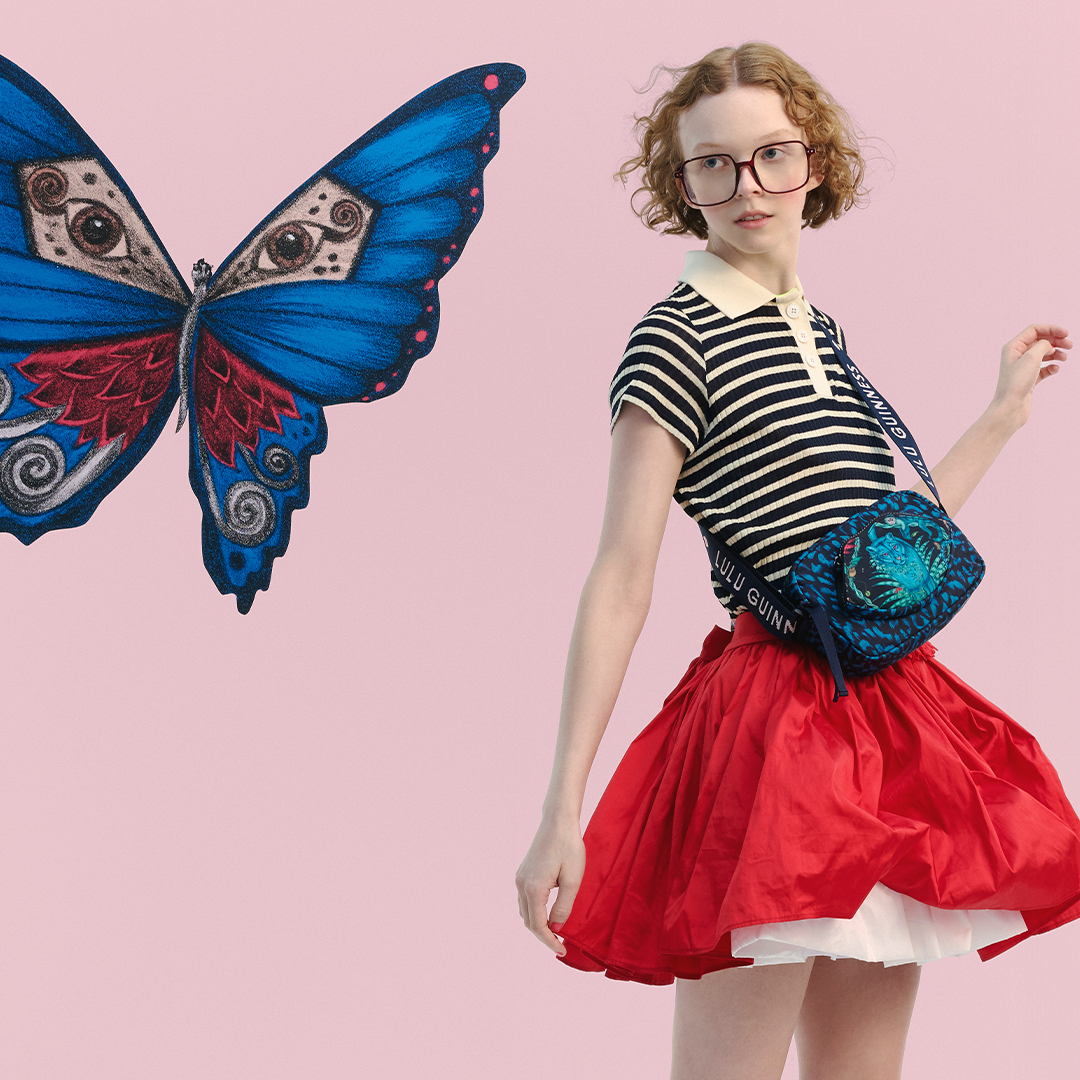 Lulu Red Bay Compact Mirror | Lulu Guinness