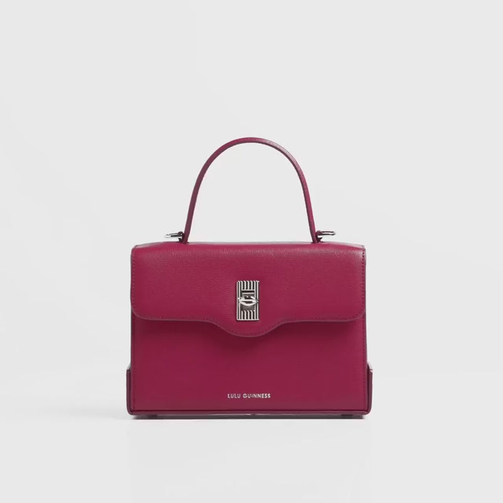 Raspberry Medium Lip Turnlock Queenie Handbag