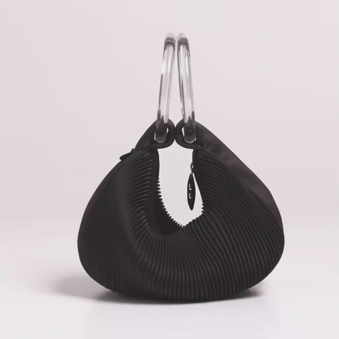 Black Satin Small Cleo Handbag | Evening Bags