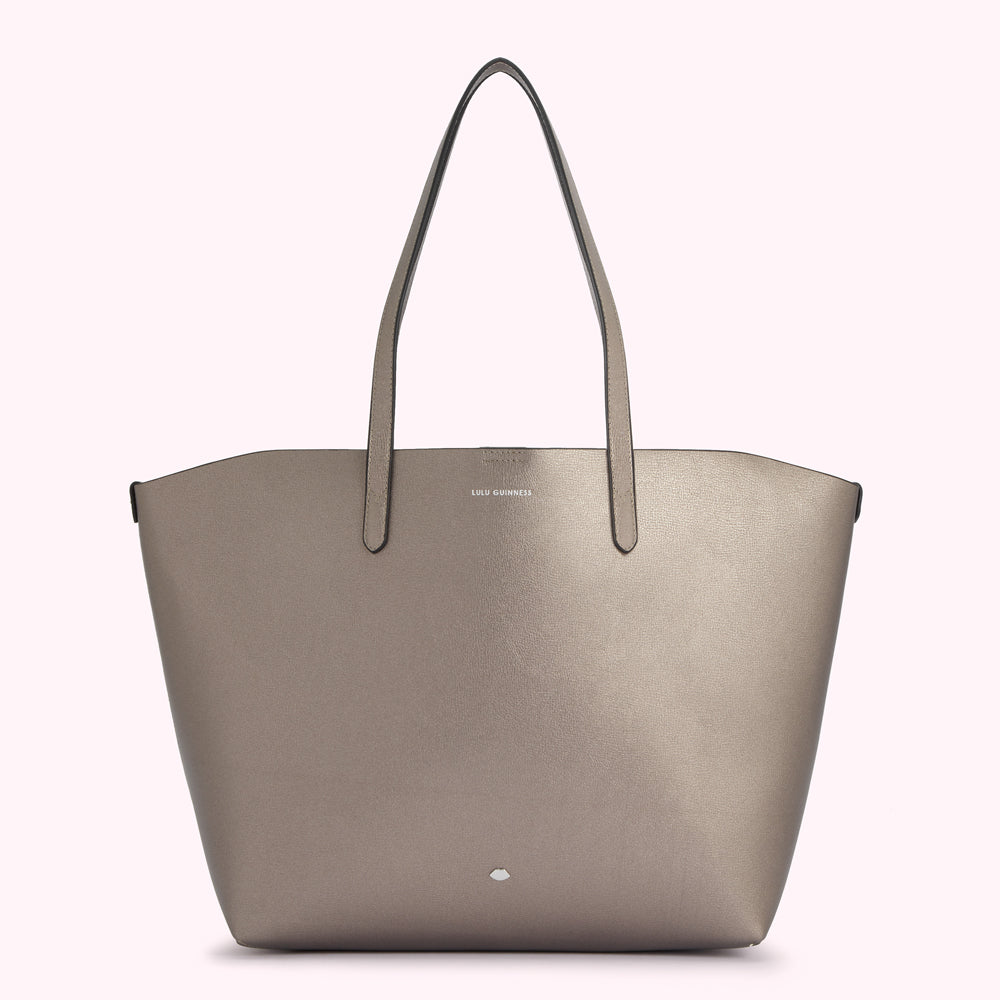PEWTER LEATHER LARGE IVY TOTE BAG