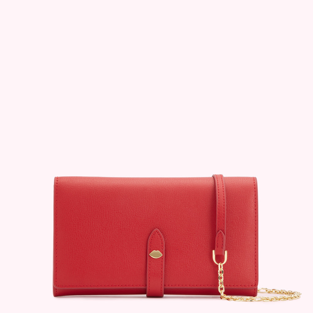 Lulu Red Racket Lulu Red Juniper Chain Wallet | Lulu Guinness