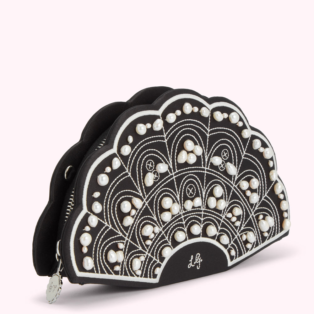 BLACK COLLECTIBLE FAN CLUTCH BAG