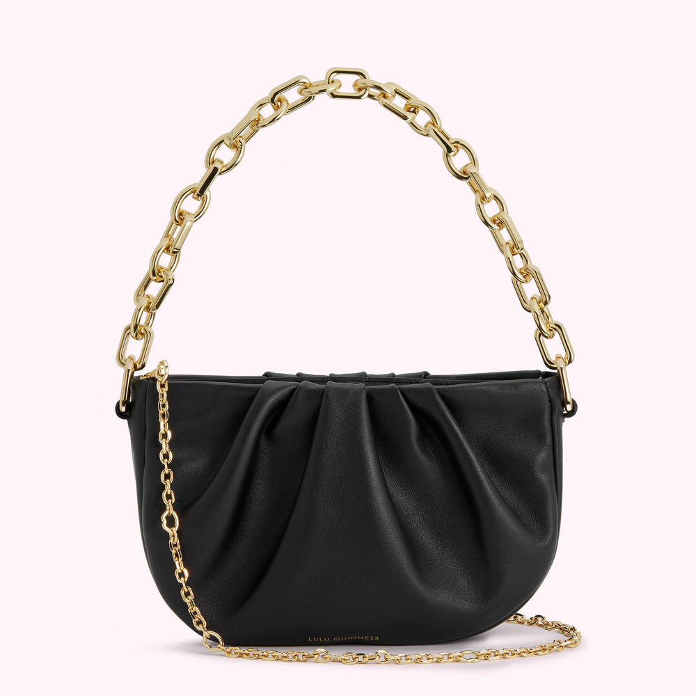 BLACK CRESCENT LUNA CLUTCH BAG