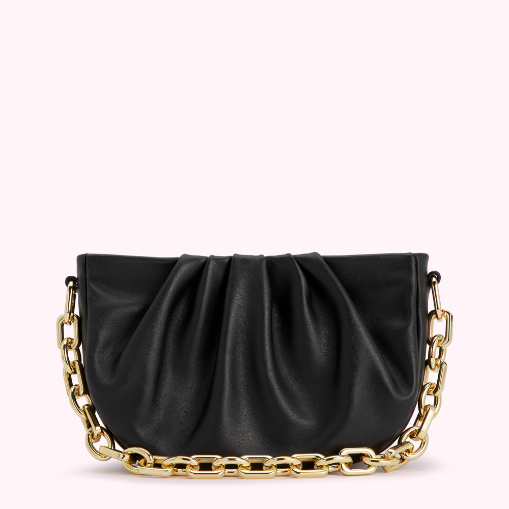 BLACK CRESCENT LUNA CLUTCH BAG