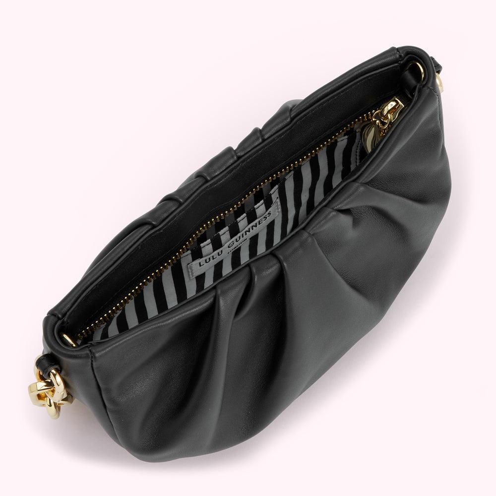 BLACK CRESCENT LUNA CLUTCH BAG