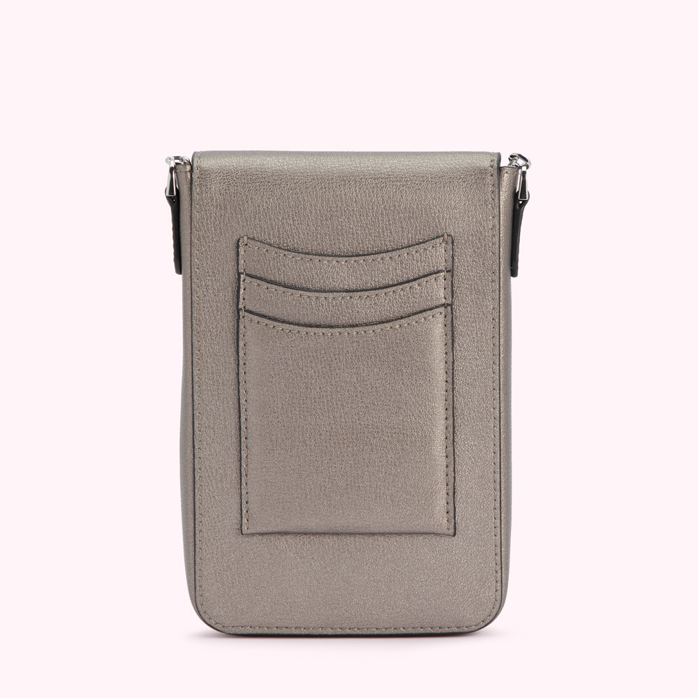 PEWTER LEATHER RITA CROSSBODY MINI BAG