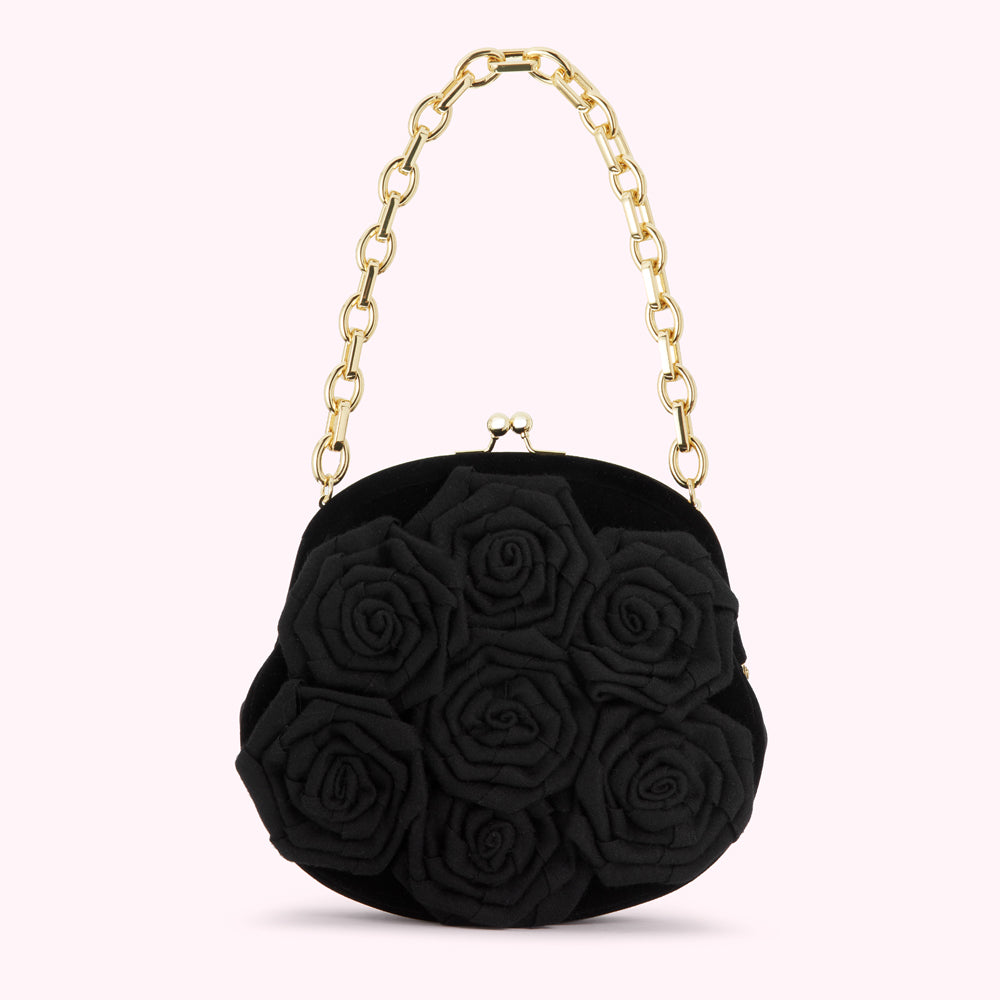 Black Life Is A Bag Of Roses Rosie Handbag | Lulu Guinness
