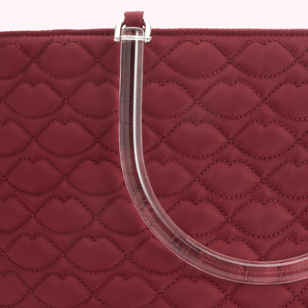 PEONY QUILTED LIPS LYRA TOTE BAG