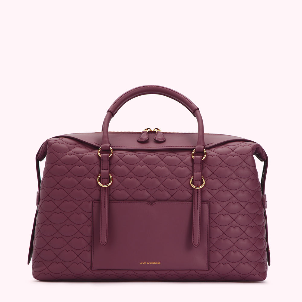 PEONY QUILTED LIP TAYLOR LEATHER HANDBAG