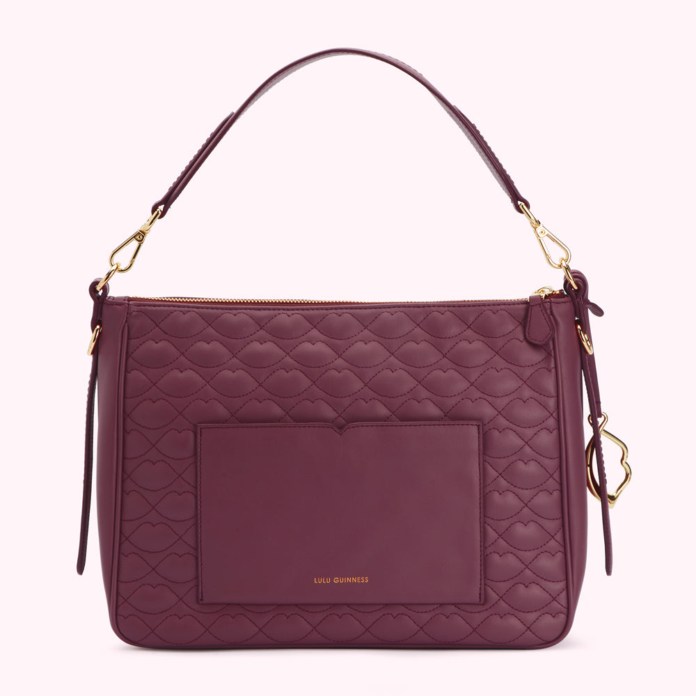 PEONY MEDIUM QUILTED LIP LEATHER CALLIE CROSSBODY BAG