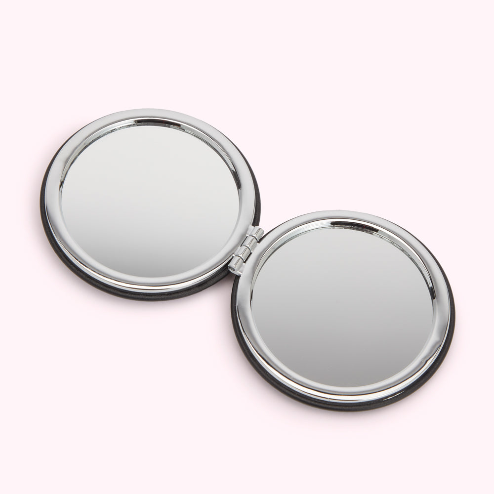 Black Lip Metal Liv Compact Mirror | Lulu Guinness