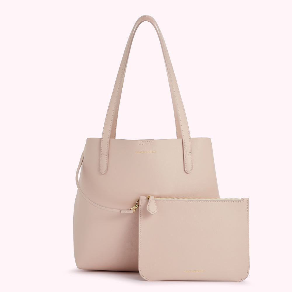 PEBBLE PINK LEATHER SMALL IVY TOTE BAG