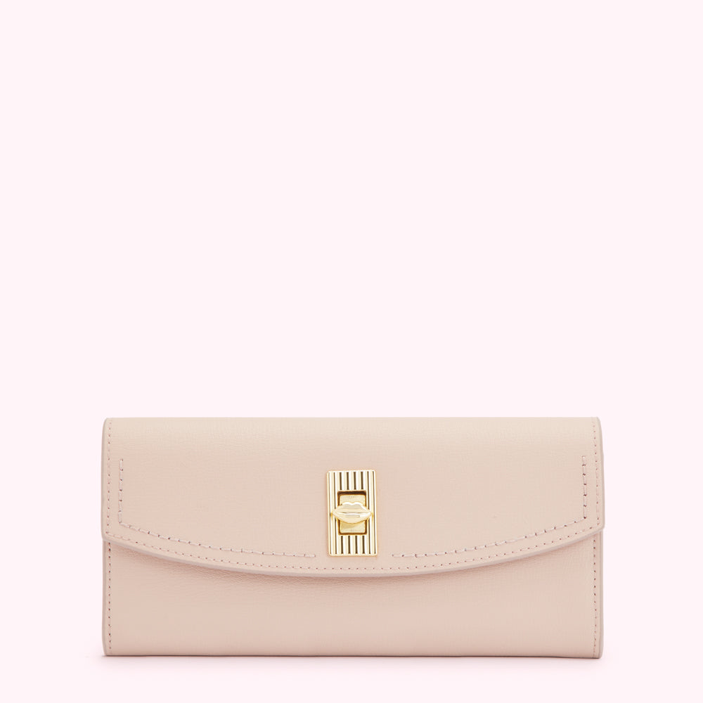 PEBBLE PINK LIP TURNLOCK LUCIA WALLET