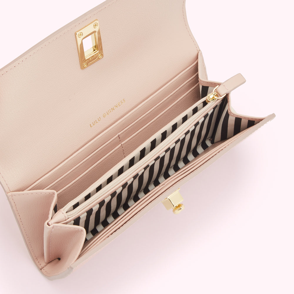 PEBBLE PINK LIP TURNLOCK LUCIA WALLET