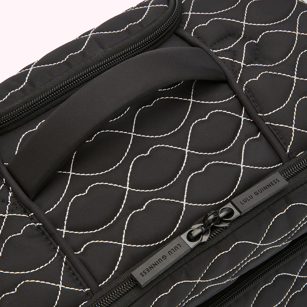 BLACK AND CHALK QUILTED FELICITY SUITCASE