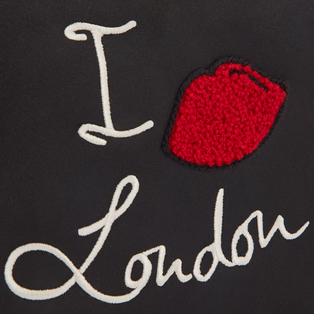 BLACK I LOVE LONDON TOP ZIP POUCH