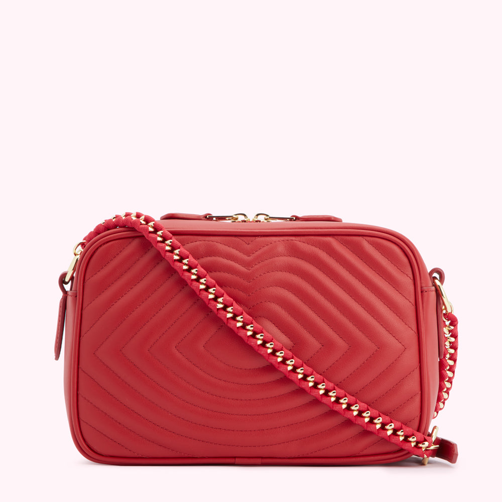 30% off Almost Everything at Lulu Guinness Bags Sale 2 LULU RED LIP RIPPLE QUILTED LEATHER BELLA CROSSBODY BAG