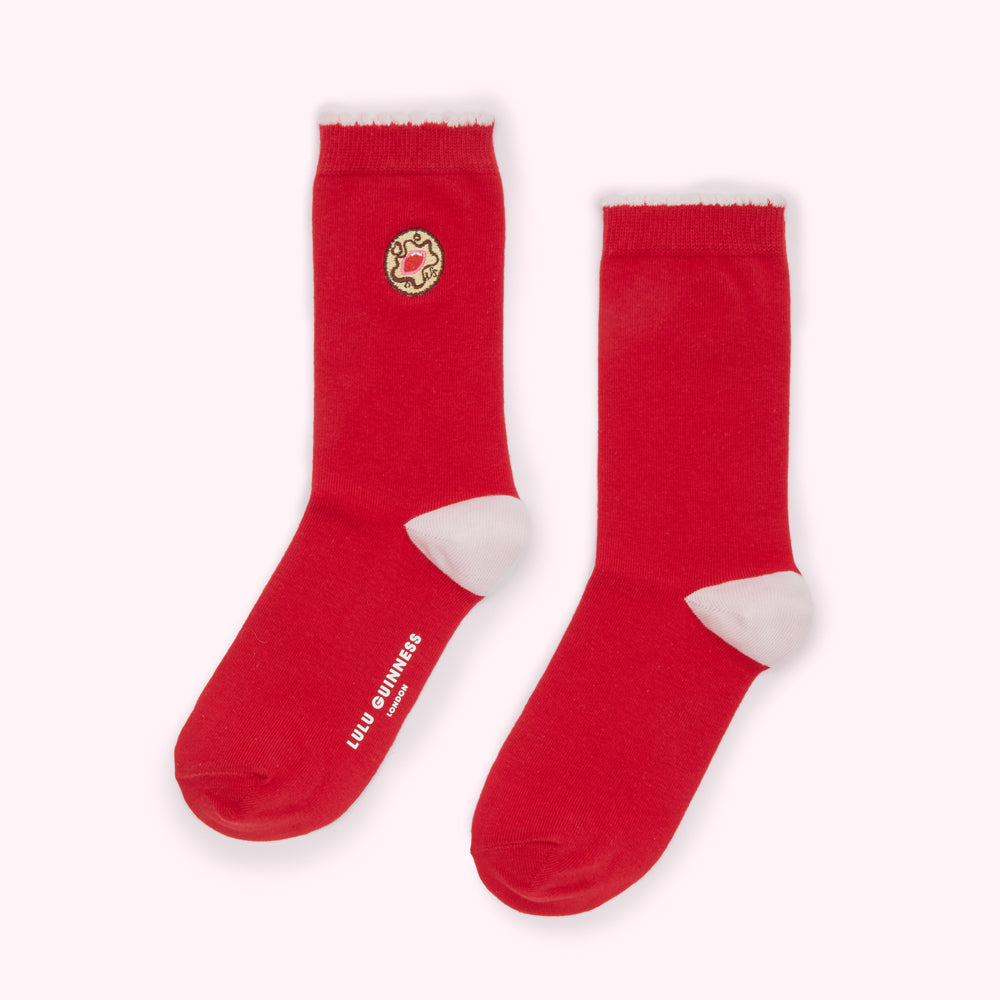 RED LULU DODGER ANKLE SOCK