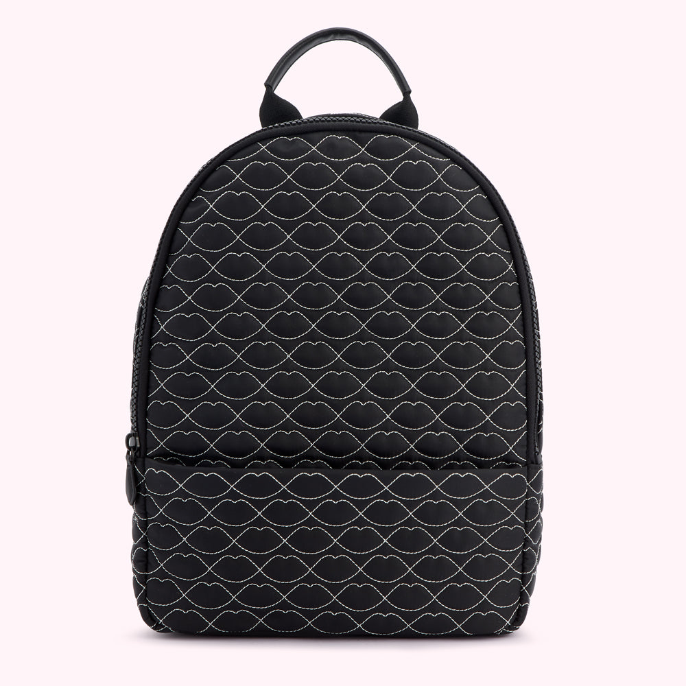 BLACK QUILTED LIPS TONY BACKPACK