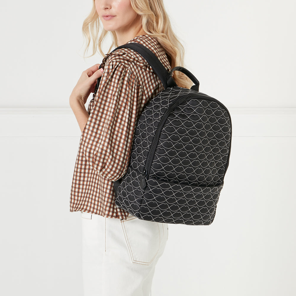 BLACK QUILTED LIPS TONY BACKPACK