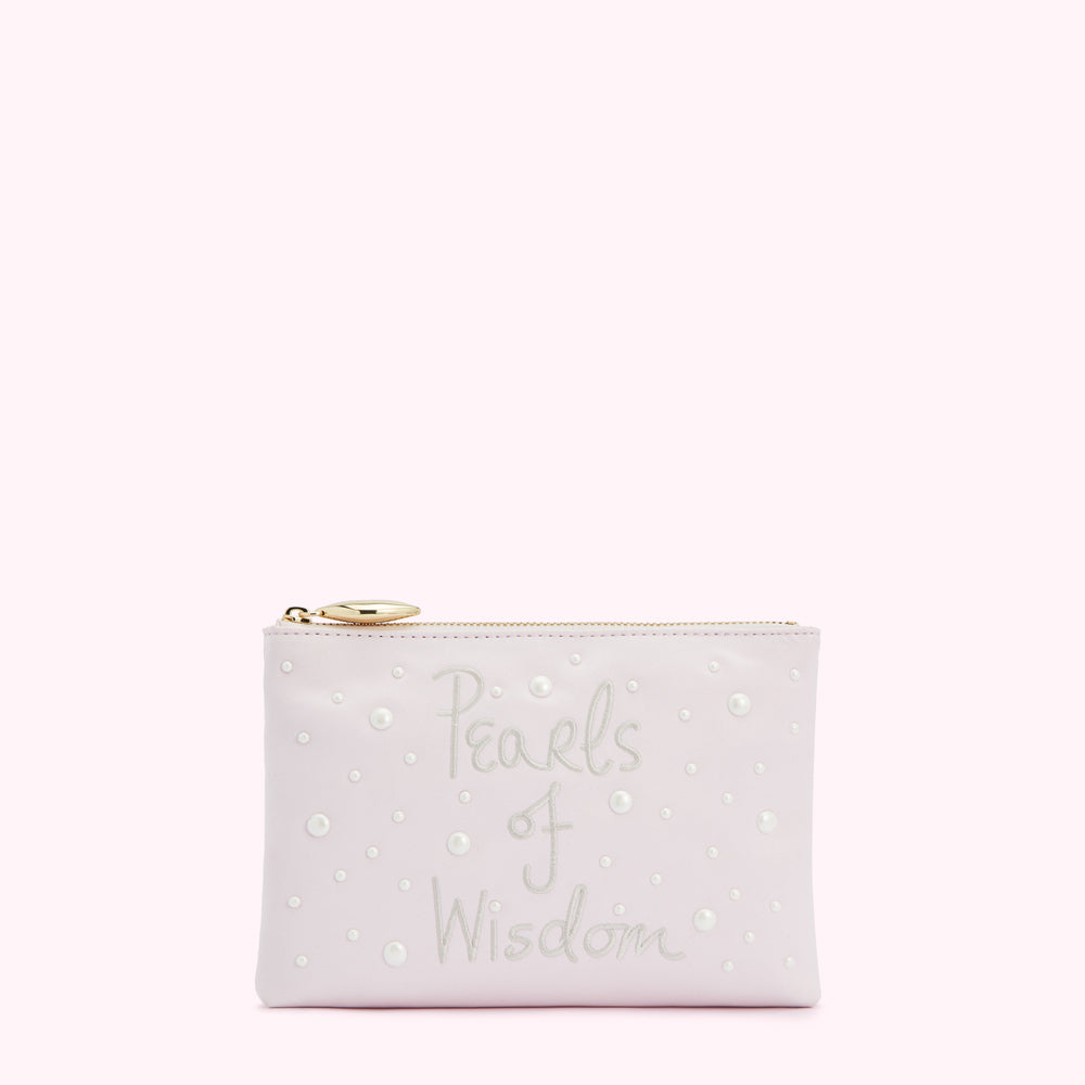 BLUSH PEARLS OF WISDOM TOP ZIP POUCH