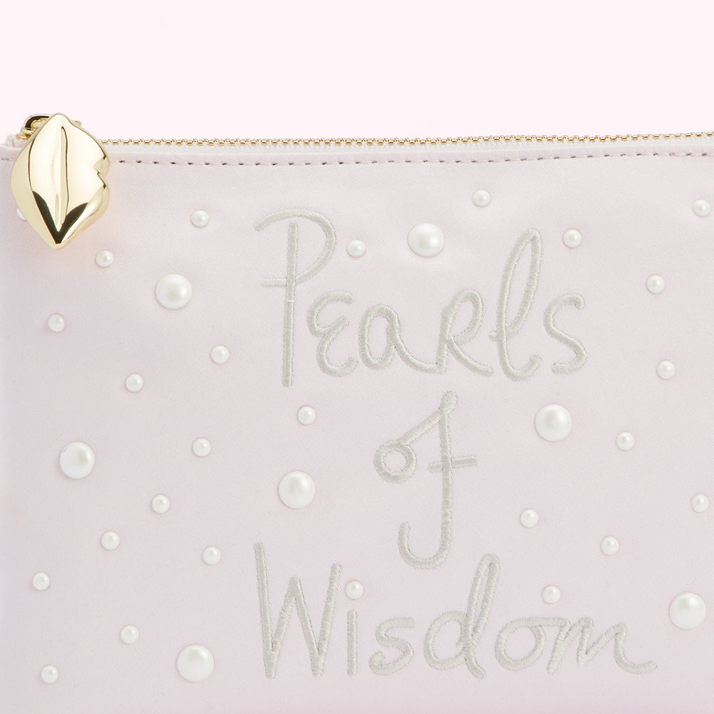 BLUSH PEARLS OF WISDOM TOP ZIP POUCH