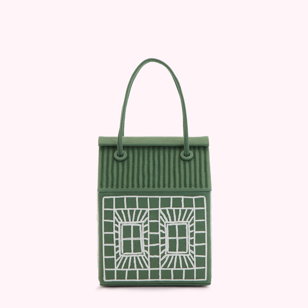 GREEN GARDEN SHED CLUTCH BAG